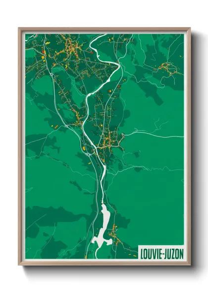 Une affiche de carte sur Louvie-Juzon
