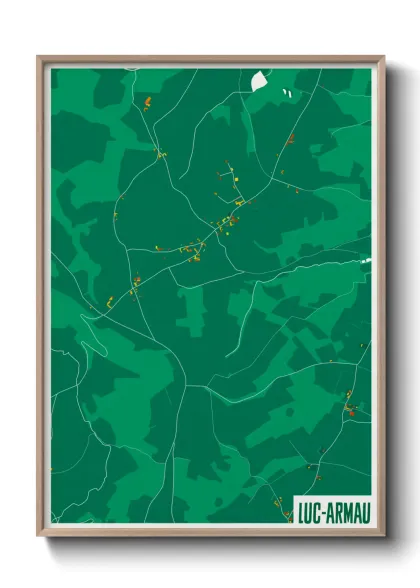 Une affiche de carte sur Luc-Armau