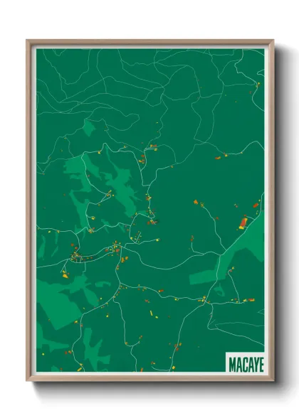 Une affiche de carte sur Macaye