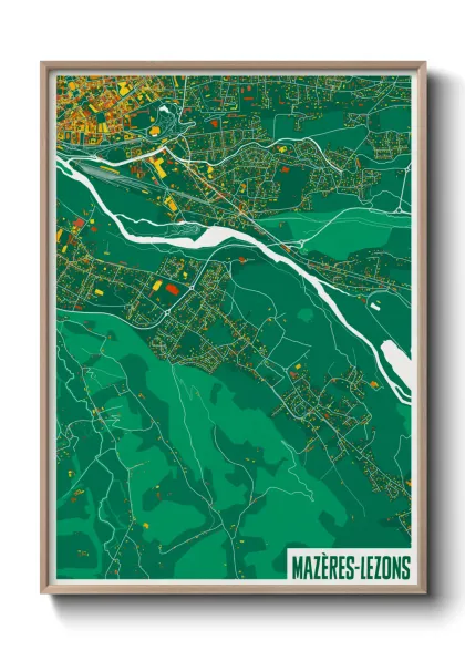 Une affiche de carte sur Mazères-Lezons