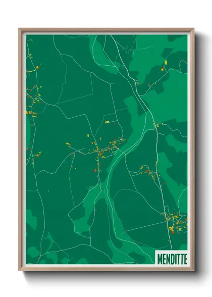 Une affiche de carte sur Menditte