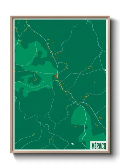 Une affiche de carte sur Méracq