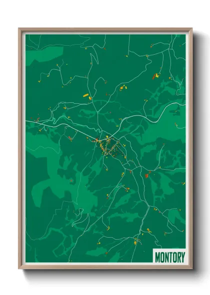 Une affiche de carte sur Montory