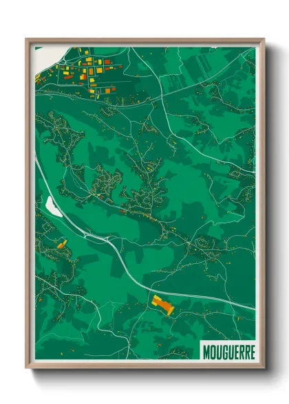 Une affiche de carte sur Mouguerre