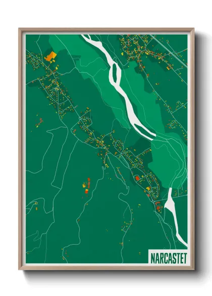 Une affiche de carte sur Narcastet
