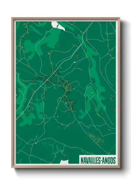 Une affiche de carte sur Navailles-Angos