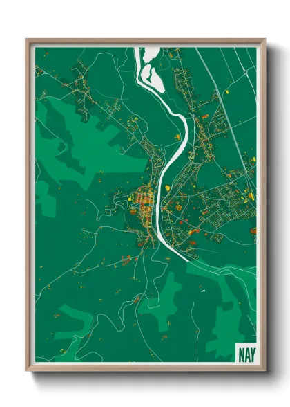 Une affiche de carte sur Nay