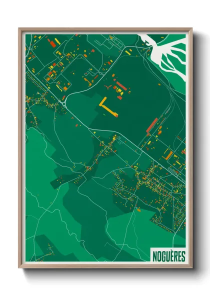 Une affiche de carte sur Noguères