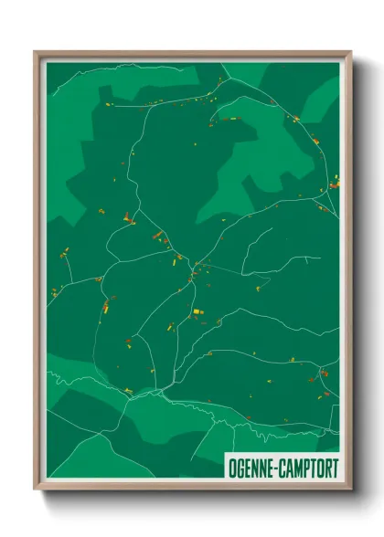 Une affiche de carte sur Ogenne-Camptort