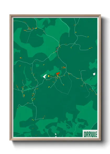Une affiche de carte sur Orriule