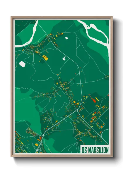 Une affiche de carte sur Os-Marsillon