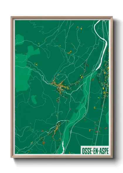 Une affiche de carte sur Osse-en-Aspe