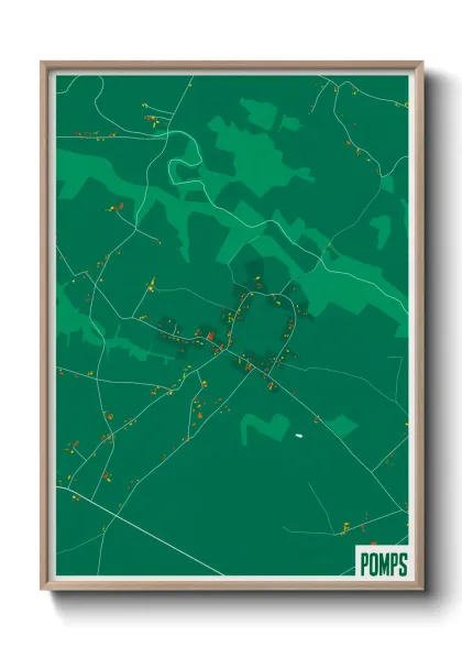 Une affiche de carte sur Pomps