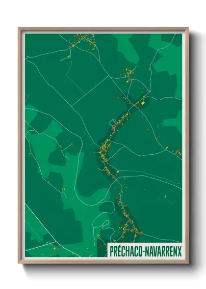 Une affiche de carte sur Préchacq-Navarrenx