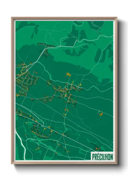 Une affiche de carte sur Précilhon