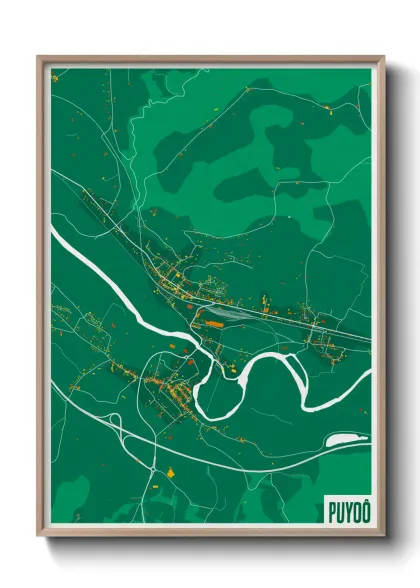 Une affiche de carte sur Puyoô