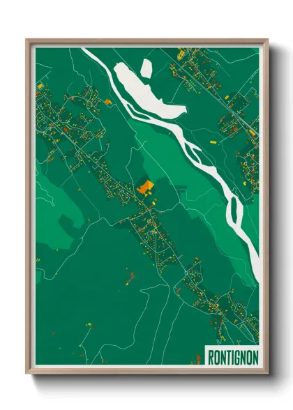 Une affiche de carte sur Rontignon