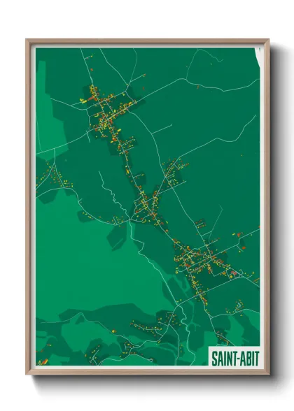 Une affiche de carte sur Saint-Abit