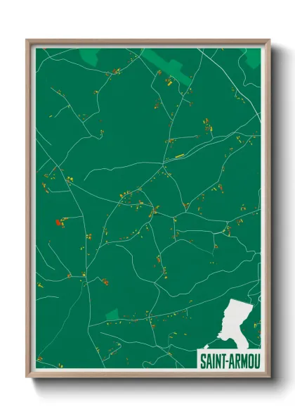 Une affiche de carte sur Saint-Armou