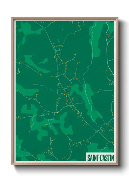 Une affiche de carte sur Saint-Castin