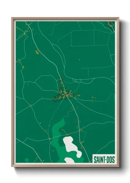 Une affiche de carte sur Saint-Dos