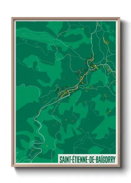 Une affiche de carte sur Saint-Étienne-de-Baïgorry