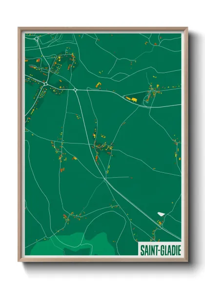 Une affiche de carte sur Saint-Gladie