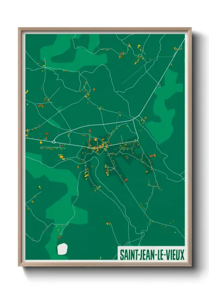 Une affiche de carte sur Saint-Jean-le-Vieux