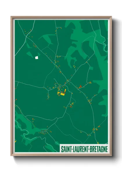 Une affiche de carte sur Saint-Laurent-Bretagne