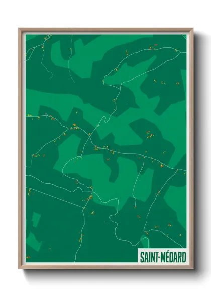 Une affiche de carte sur Saint-Médard