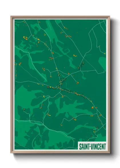 Une affiche de carte sur Saint-Vincent