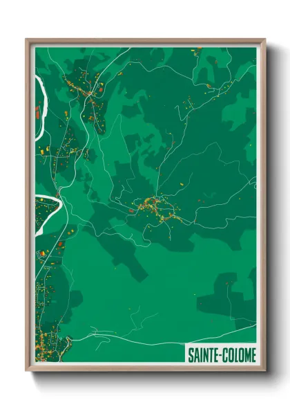 Une affiche de carte sur Sainte-Colome