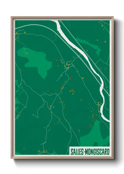 Une affiche de carte sur Salles-Mongiscard