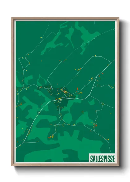 Une affiche de carte sur Sallespisse