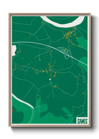 Une affiche de carte sur Sames