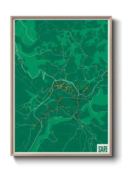 Une affiche de carte sur Sare