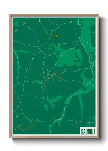 Une affiche de carte sur Saubole