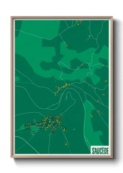 Une affiche de carte sur Saucède
