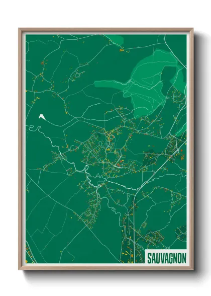 Une affiche de carte sur Sauvagnon