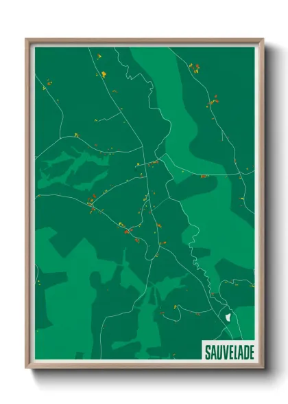 Une affiche de carte sur Sauvelade