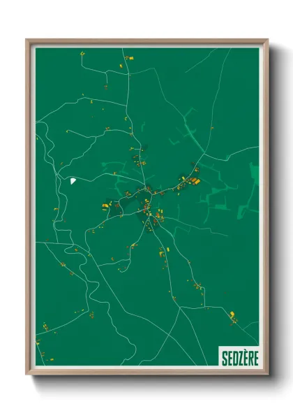 Une affiche de carte sur Sedzère