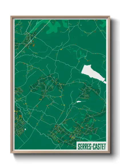 Une affiche de carte sur Serres-Castet