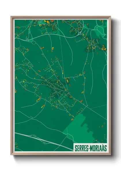 Une affiche de carte sur Serres-Morlaàs