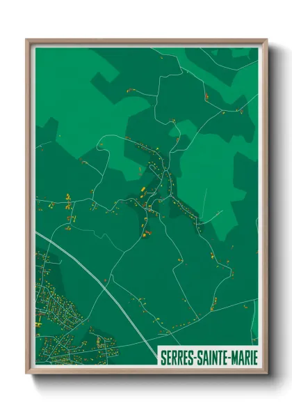 Une affiche de carte sur Serres-Sainte-Marie
