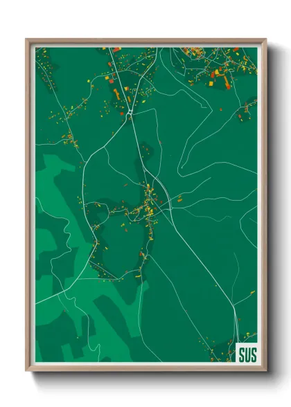 Une affiche de carte sur Sus