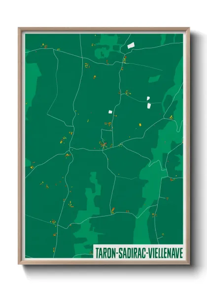 Une affiche de carte sur Taron-Sadirac-Viellenave