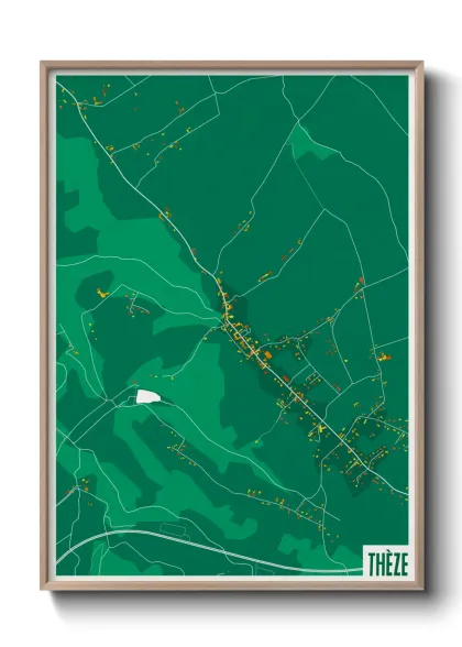 Une affiche de carte sur Thèze