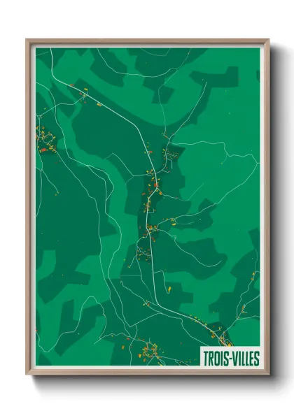 Une affiche de carte sur Trois-Villes