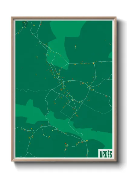 Une affiche de carte sur Urdès