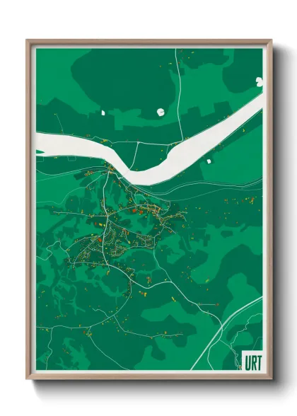 Une affiche de carte sur Urt